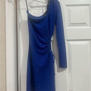 Windsor Sparkling Blue One-Shoulder Dress